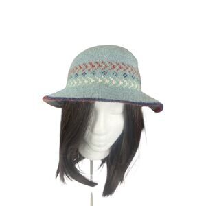 Vintage Lazurus Light Blue Red OSFM Bucket Hat Made in Italy